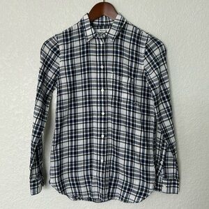 Madewell Black and White Plaid Longsleeve Women’s Shirt - 100% Cotton Slim XS